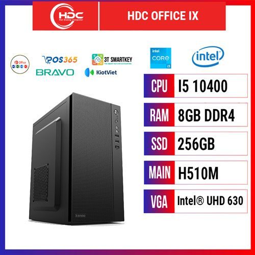 PC HDC HDC OFFICE IX CPU i5 10400 – RAM 8GB DDR4 – SSD 256GB – MAIN H510 - UHD Graphics 630